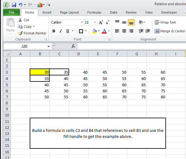 Excelen Relative Cell References WFMAcademy